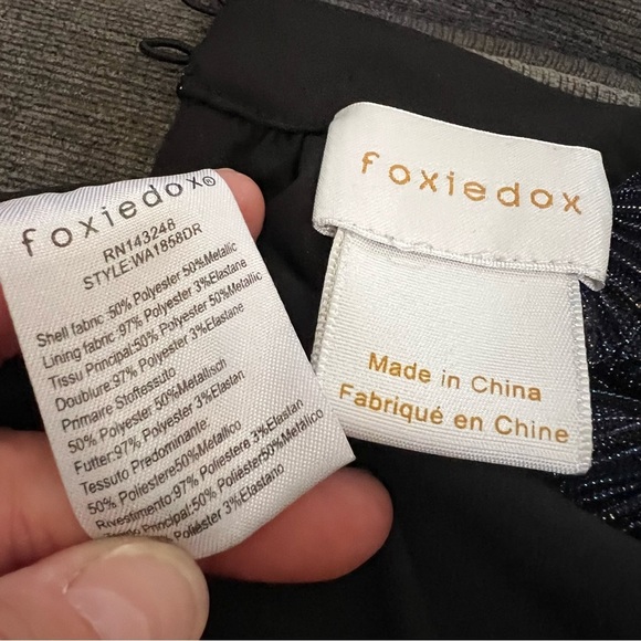 foxiedox Tazanna Shimmer Stripe Long Sleeve Cocktail Dress In Charcoal Multi - Picture 9 of 12